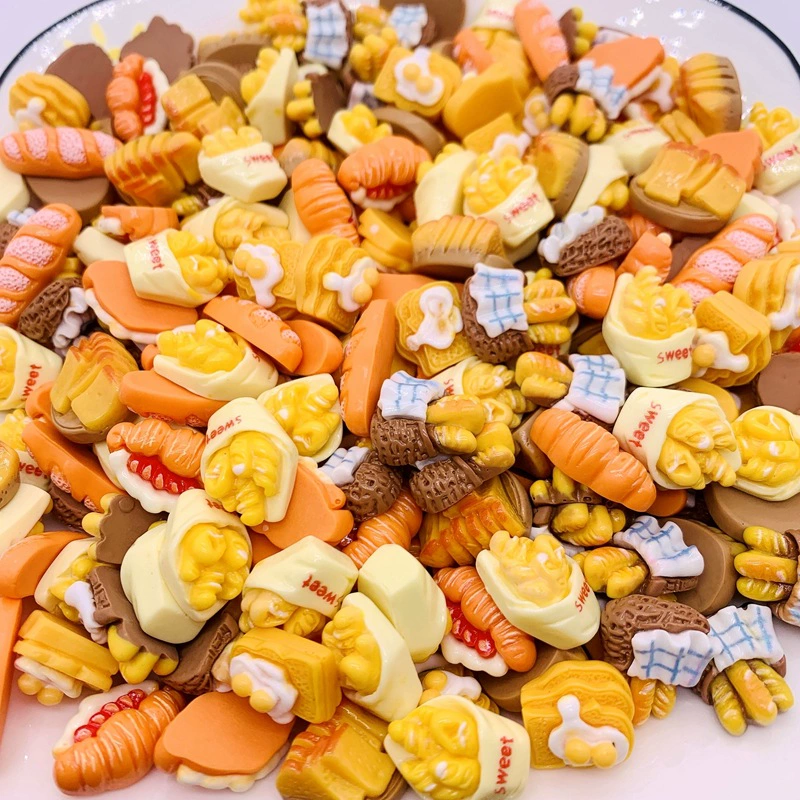 Игрушка-симулятор еды, хлеб, печенье, аксессуары из смолы, детский игровой домик, игрушки, слепой пакет, чехол для мобильного телефона ручной работы «сделай сам», холодильник