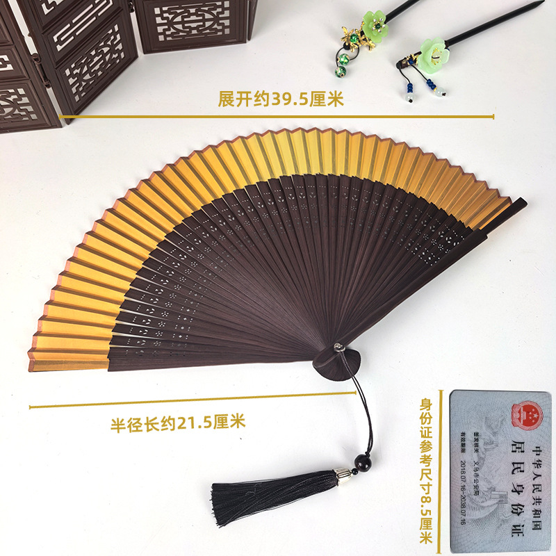 Ventilador antiguo ventilador plegable de verano chino chino cheongsam ventilador plegable de bambú artesanía ventilador pequeño ventilador de baile ventilador image 6