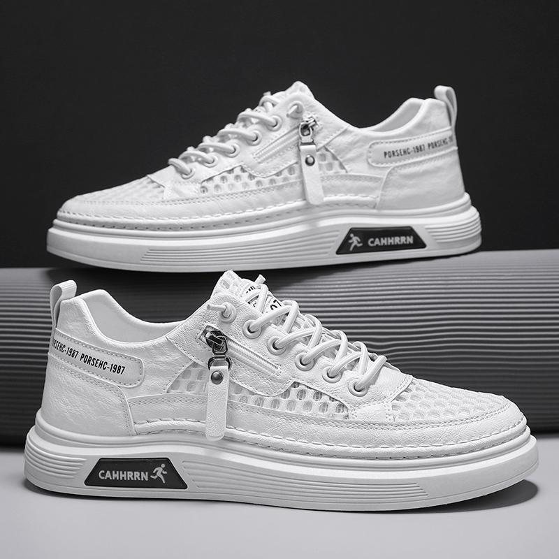 Verano nuevo estilo zapatos de tela de malla grande zapatos de deporte zapatos casuales zapatos blancos pequeños zapatos de moda de suela gruesa todo fósforo estudiantes zapatos de moda zapatos de hombre transpirables