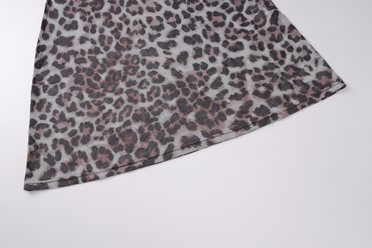 Women Autumn Personality Leopard Print Printed Mesh See through Dress 15 Women Autumn Personality Leopard Print Printed Mesh See through Dress