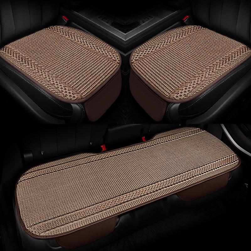 夏季汽车坐垫四季通用车垫透气冰丝后排座椅座垫小三件车载凉座套