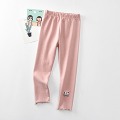 小萌熊女童打底褲2023秋款童裝童褲批發品質兒童褲子秋款飛邊褲腳