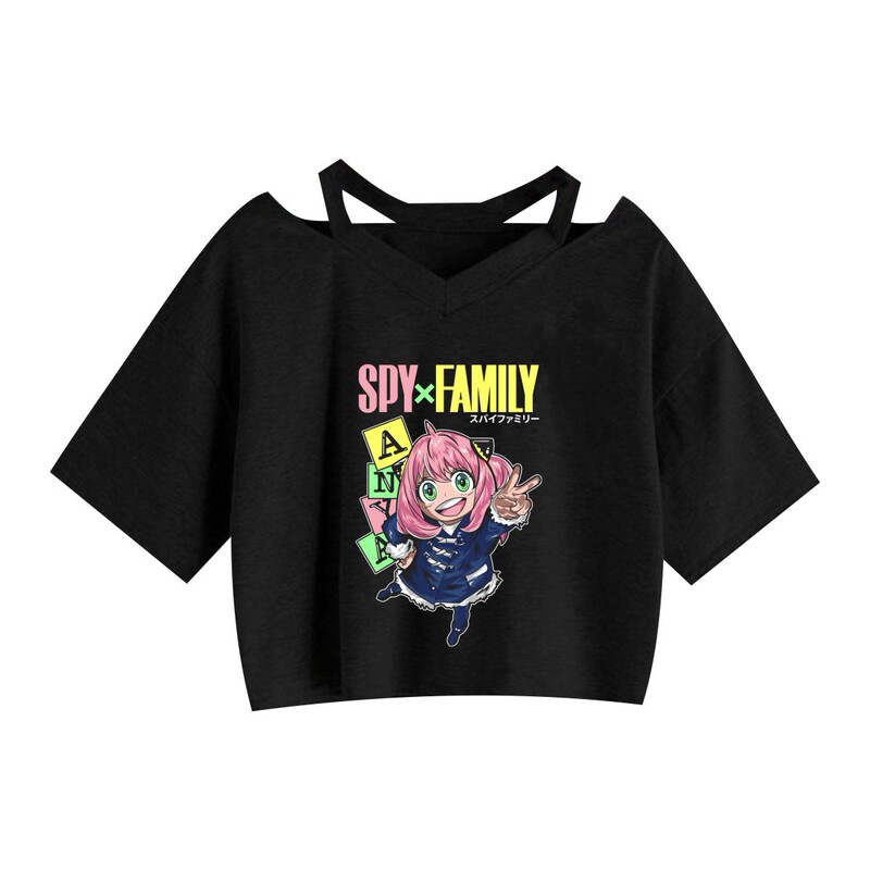 Cross-border Spy House Spy X Family Animation Surrender Loose Navel Short-sleeved T-shirt Women