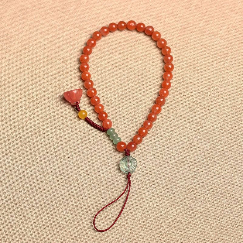 【好运连连】原创复古红玛瑙手机链文艺挂饰纯手机挂绳女