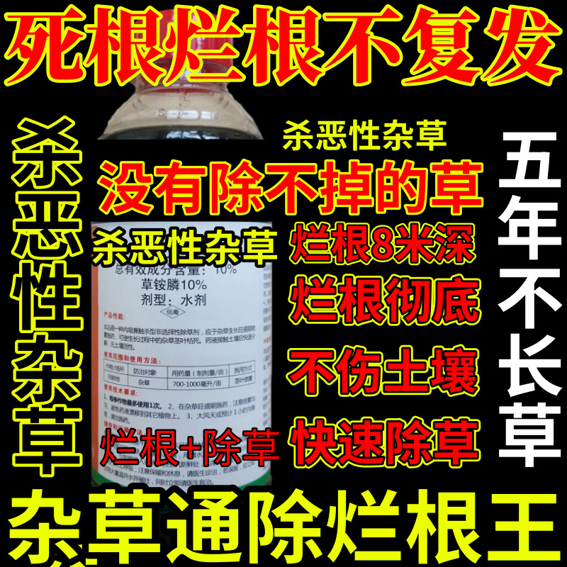 死根烂根不复发发精草铵膦铵盐杀恶性杂草除草剂果园烂根剂杀草王