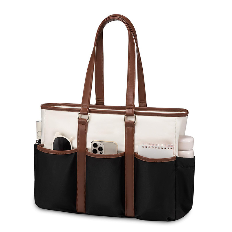 Amazon New Teacher Handbag Women Laptop Bag Nurse Bag with Multi-Pocket Multifunctional Bag