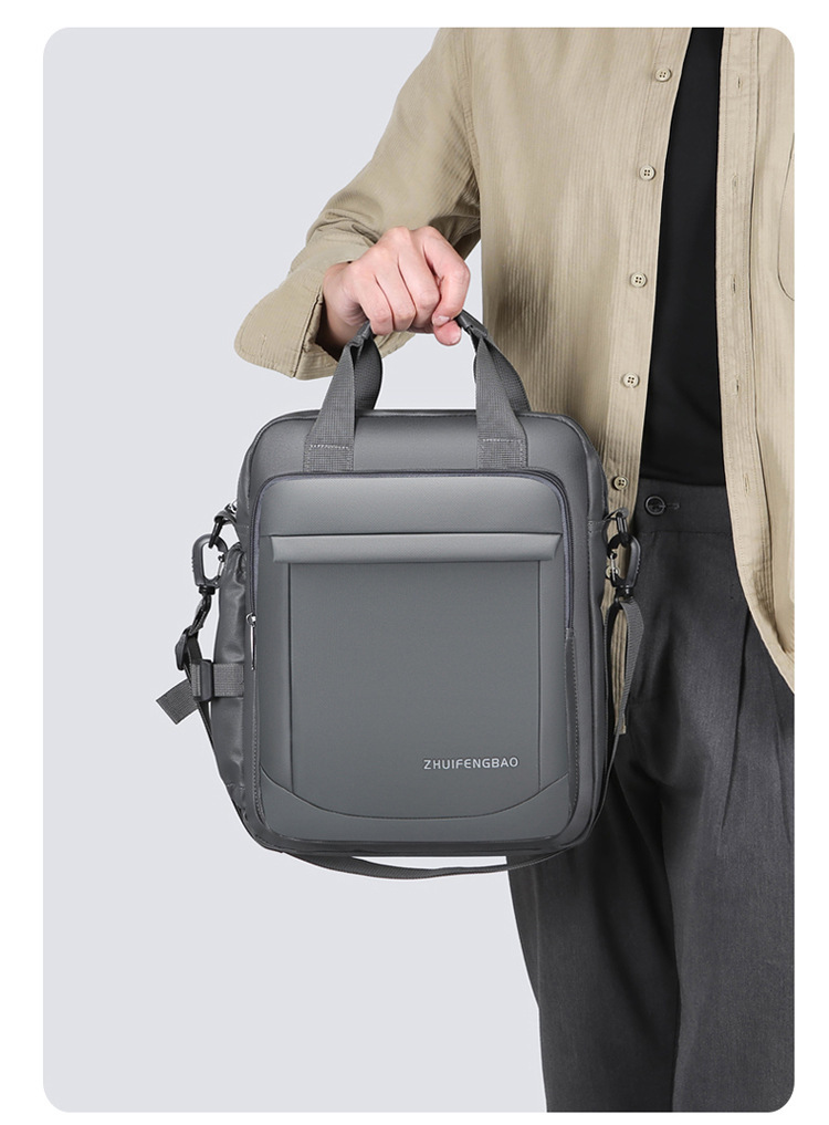 2025 Fashionable men's handbag, business casual single-shoulder bag, Oxford fabric crossbody, large capacity multi-functional briefcase undefined