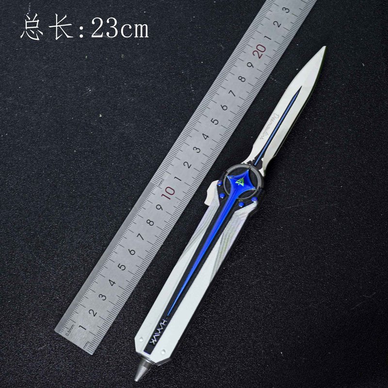 包邮三角洲游戏北极星弹簧刀 合金金属道具模型 未开刃道具 23cm|undefined