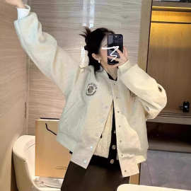 美式棒球服外套女春秋2024新款爆款早秋季小个子休闲短款夹克上衣