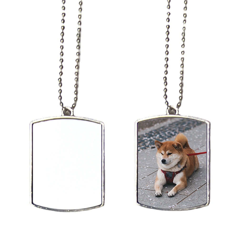 Transferencia térmica colgante para mascotas de metal colgante para mascotas de doble cara para hacer una placa de identificación colgante para mascotas de aleación de zinc