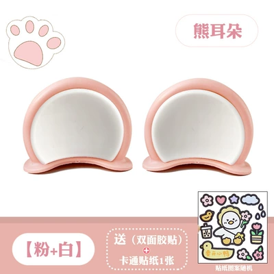 Ears Accessories Scooter Stereo Motosiklet dəbilqələri - bear-ears-pink-white-comes-with-4-pieces-of-base-glue-cartoon-stickers
