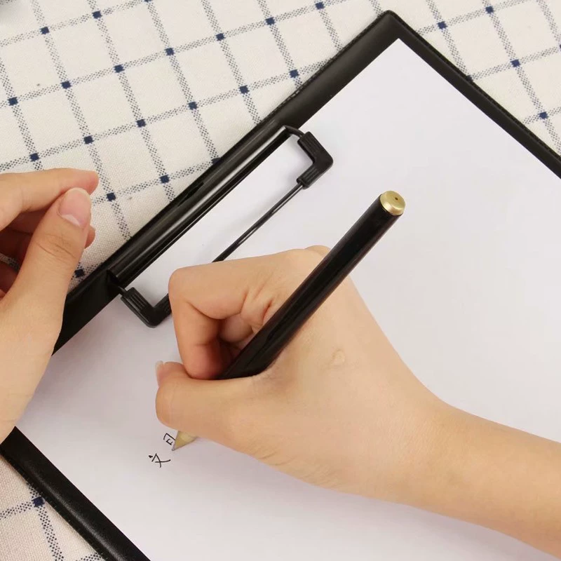 康百 Leather board clip A4 student writing pad hanging file folder business office telescopic A5 file signature board