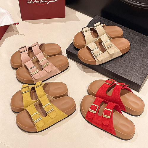 Buchen Summer Slippers for Women, Outdoor Wear 2025 New Thick Sole One-Piece Slippers for Ladies, High-End Beach and Sandals