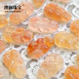 天然玛瑙龙纹树叶吊坠盐源玉髓通孔雕刻件配饰男女情侣款饰品批发