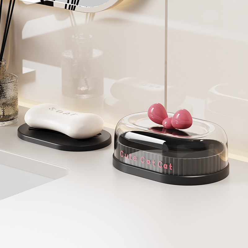 Botella caja de jabón drenaje baño creativo casero con cubierta caja de jabón estante de almacenamiento de artefactos del baño