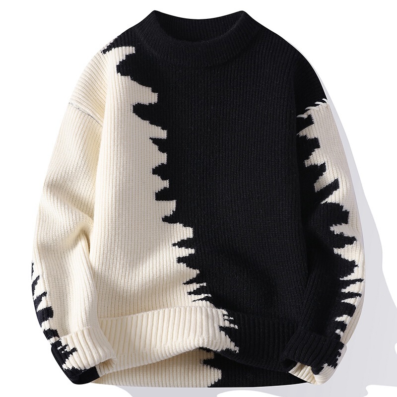 Cc Home--5592--P48--2025 Autumn New Fashion Trendy Round Neck Sweater Men-Group File Wave 29