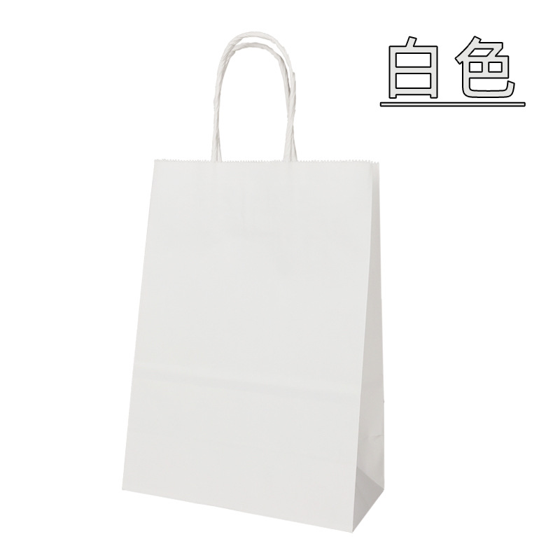 Bolsa de papel Kraft transfronteriza personalizada bolso catering embalaje para llevar ropa de embalaje regalo compras bolsa de papel degradación