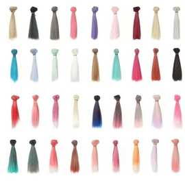 彩色高温丝发排bjd 娃娃 阿布 芭比娃娃改造发型