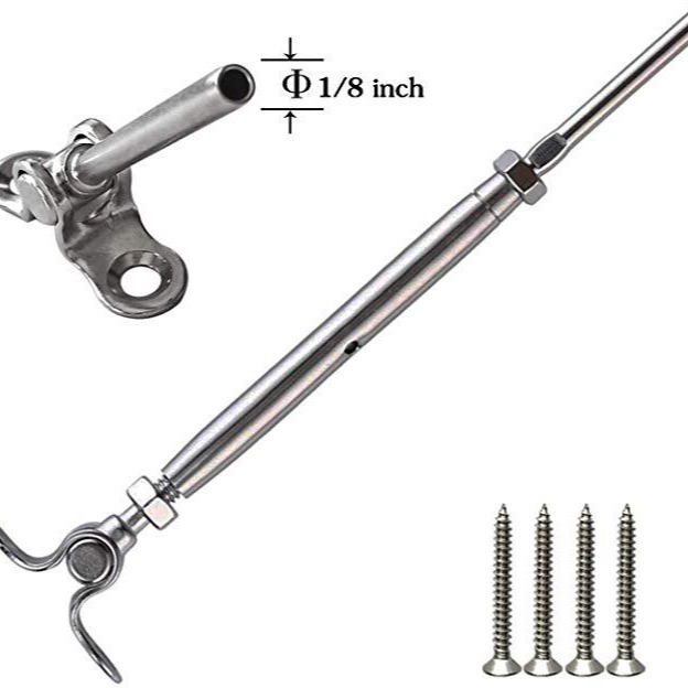 不锈钢索具平面抱紧摆头接线器花兰楼梯钢丝绳连接件建材护栏配件