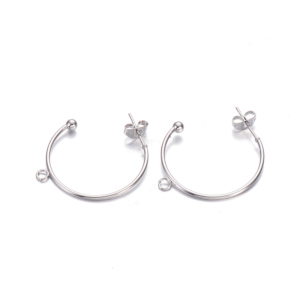 10 PCS/Package Stainless Steel Solid Color Hook Earring Findings Simple Style display picture 5