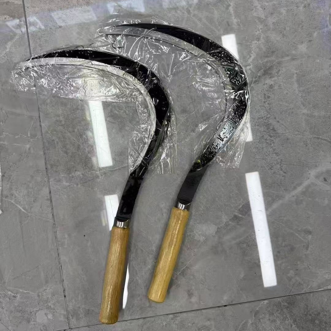 厂家批发镰刀出口全身淬火高品质月牙镰刀大弯刀出口专供砍草