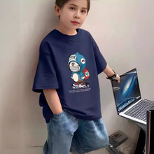 巴拉巴拉男童纯棉短袖夏季2024新款卡通哆啦A梦中大童儿童T恤上衣