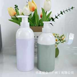厂家定制按压洗护瓶圆肩平底pet大容量500ml/600ml洗发水沐浴露