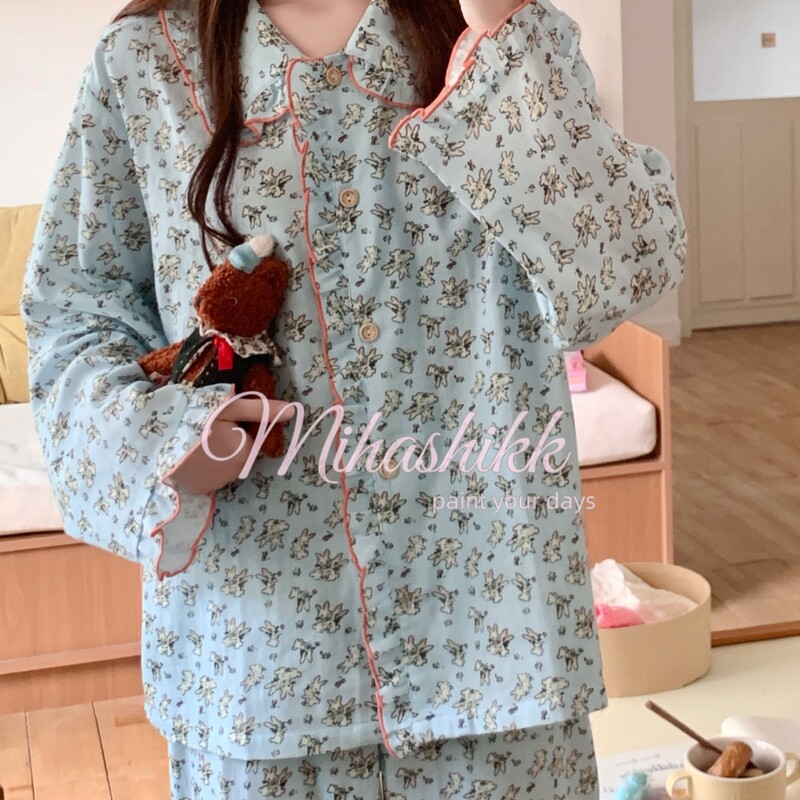 Class a Pure Cotton Baby Double-Layer Gauze Long-Sleeved Pajamas for Women 2026 Spring, Summer and Autumn New Style Lace Collar Home Clothes