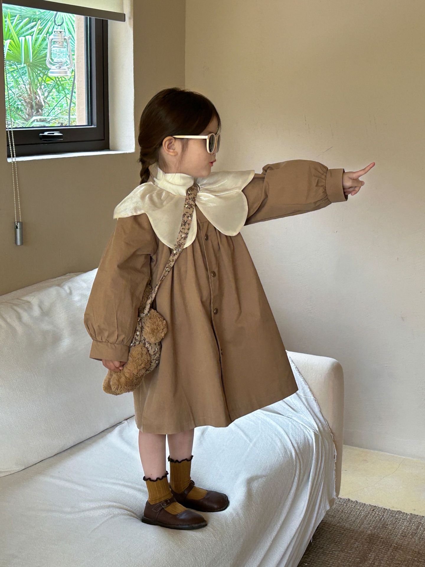 Simple Style Classic Style Solid Color Cotton Blend Polyester Girls Outerwear display picture 2