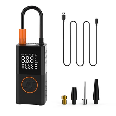 Cross-Border Portable Mini Bicycle Tire Pump Air Pump Handheld Wireless Charging Digital Display Car Air Pump (Hava nasosu) - round-button