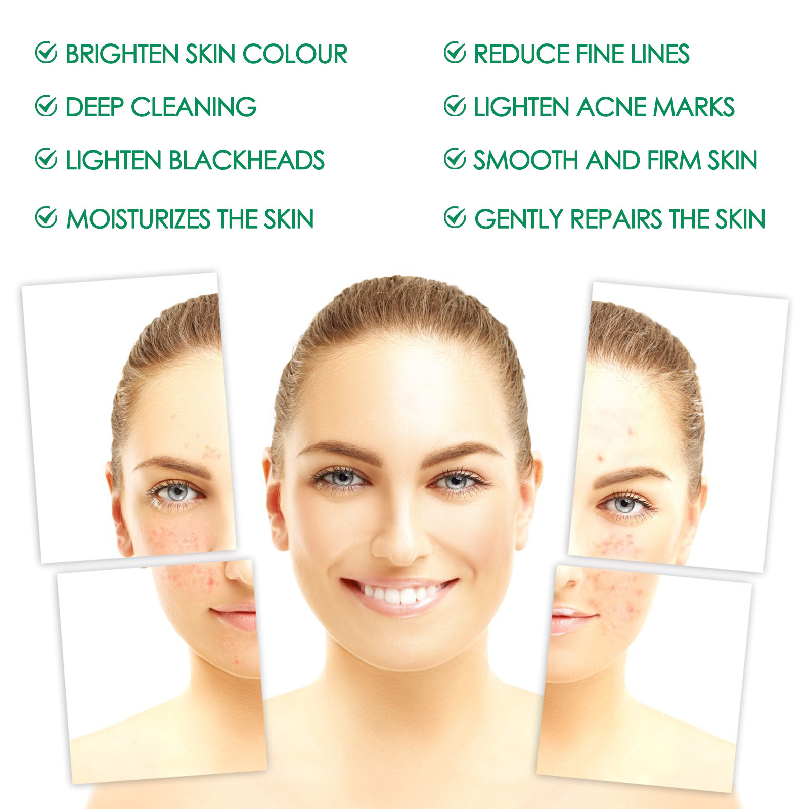 Téi OUHOE Gréng Vitamin Reinigungsmaske Gesiichtsakne Entfernt Déif Feuchtigkeitsspender Verschmierung Feinporenhaut_voghion.com