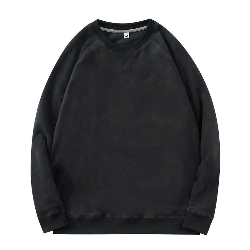 Men's Fleece Sweatshirt with Retro Style and Dropped Shoulders, Plush Sweatshirt, Men's Washed Drape American Style Mountain Climbing Outdoor 2024 Autumn New Paratrooper Pants with Drawstring and Foot Leisure Pants