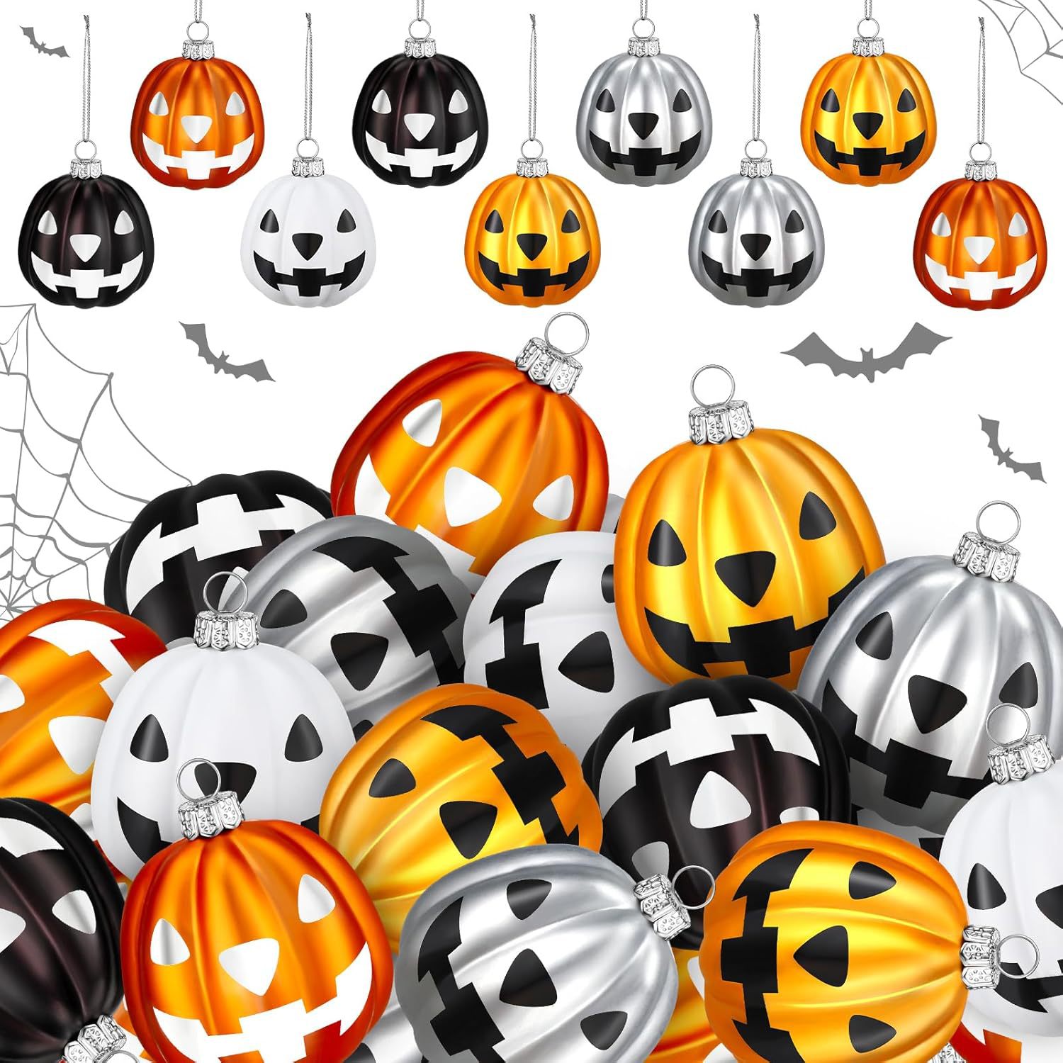 Inventario transfronterizo Halloween plástico multicolor calabaza fantasma fiesta calabaza bola de decoración