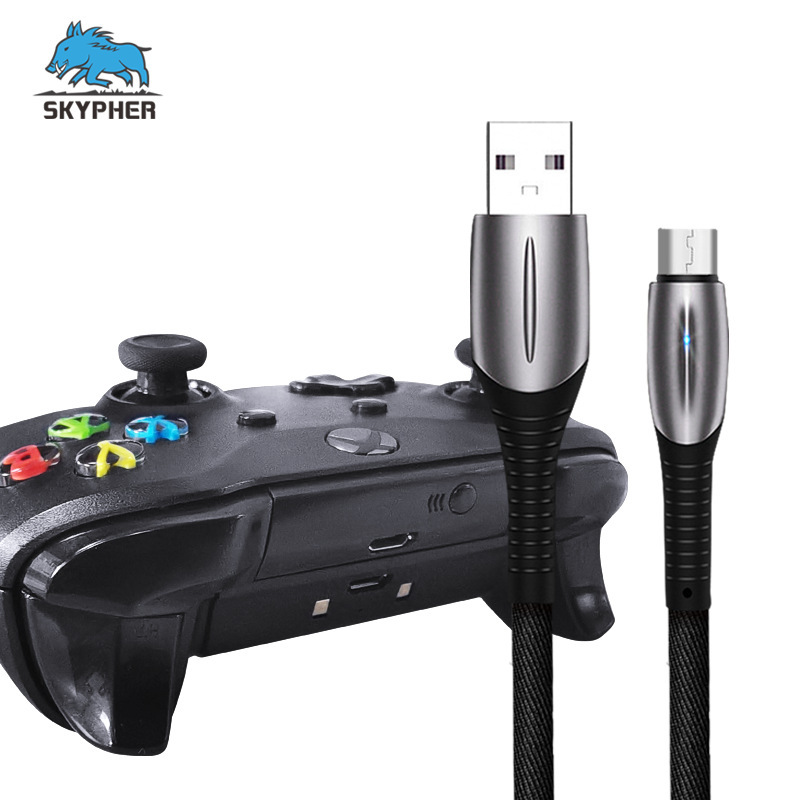 Safex One Charging Cable with Indicator Light Handle, Ps4 Braided Charging Cable, 3m Micro USB Data Cables