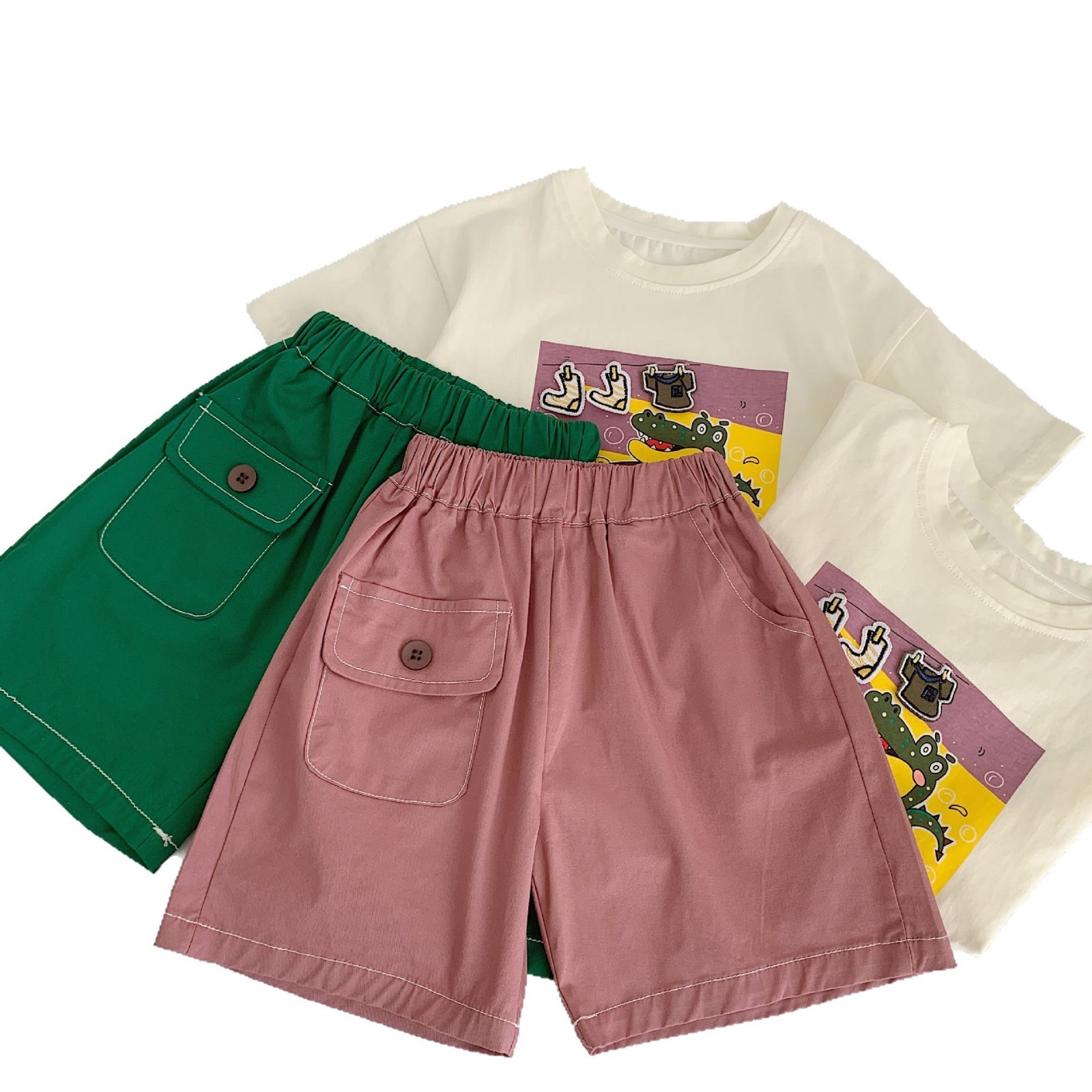 Maibao ropa de verano para niños traje casual para niños pantalones cortos de manga corta de dos piezas 2025 verano nuevo estilo para niños al por mayor
