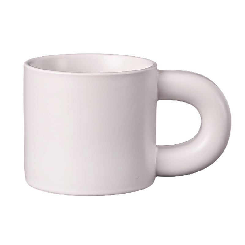 Transfronterizo de Amazon taza blanca taza de alto aspecto creativo Oficina taza de café pareja taza de agua Taza de cerámica
