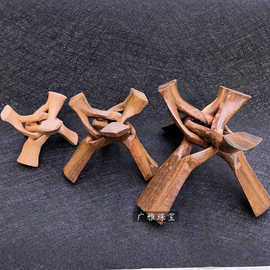 实木鲁班锁手工雕刻水晶球底座蛋形底托饰品家居创意摆件装饰