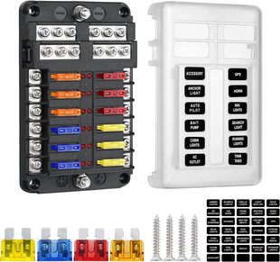 Deyooxi 12 Way 12 Volt Blade Fuse Box,12 Circuit Atc\/Ato Fuse Box Branch