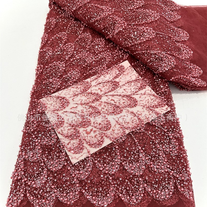 Tejido de cuentas industria pesada BEADS LACE Europa América Medio Oriente África Moda vestido de tela de cena Tejido de cuentas image 5