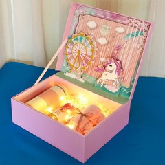 情人節立體禮物盒創意翻蓋禮盒生日送人精美禮品盒大號包裝盒