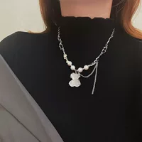 Маленькое ожерелье, цепочка, свитер, подвеска, с маленькими медведями