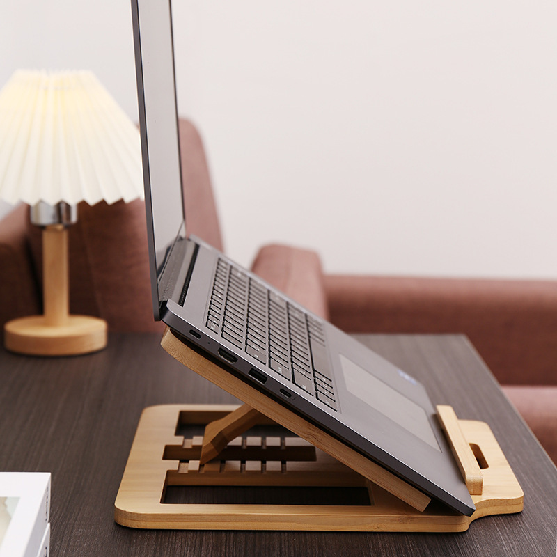 デスクトップラップトップスタンドブラケット強化冷却ラック固体竹折りたたみポータブルipdタブレットブラケットオフィス|undefined