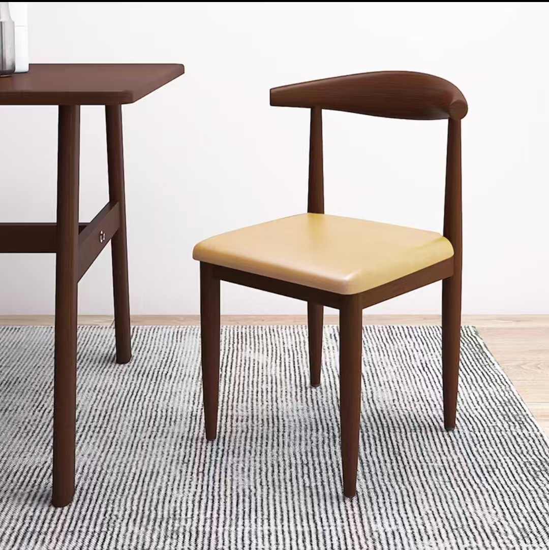 Silla de comedor, taburetes domésticos, mesa de comedor moderna y minimalista, silla de corn de hierro forjado, silla de recepción comercial, silla de oficina