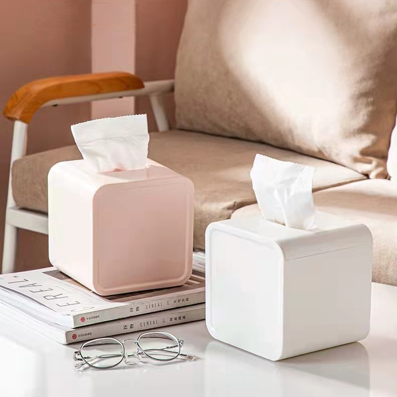 Fun Roll Paper Bathroom Wall-Mounted Plastic Square Tissue Box Toilet Paper Storage Rack Desktop Living Room Paper Box Can Be Logoed