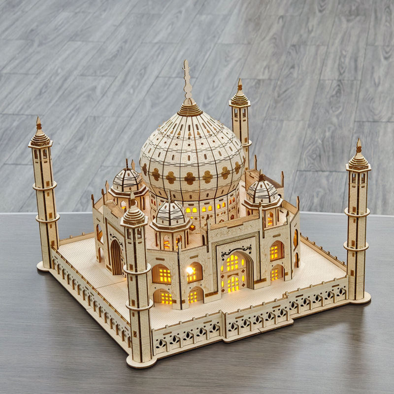 3D 3D rompecabezas DIY corte por láser Castillo juguetes creativos insertados a mano transfronteriza de madera caliente Taiji Mausoleo