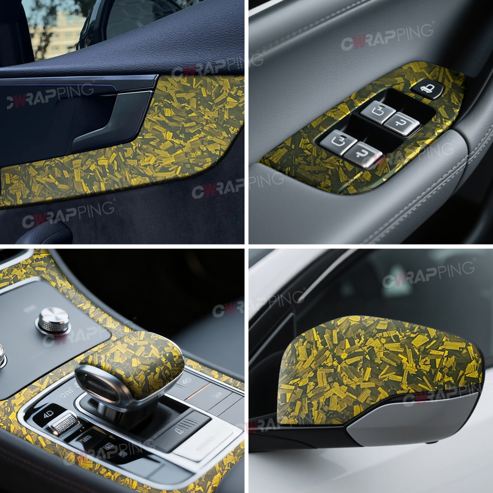 Flower Carbon Car Color Changing Film Pet Forged Carbon Fiber Film Matt Matte Electric Vehicle Motorcycle Car Color Changing Film