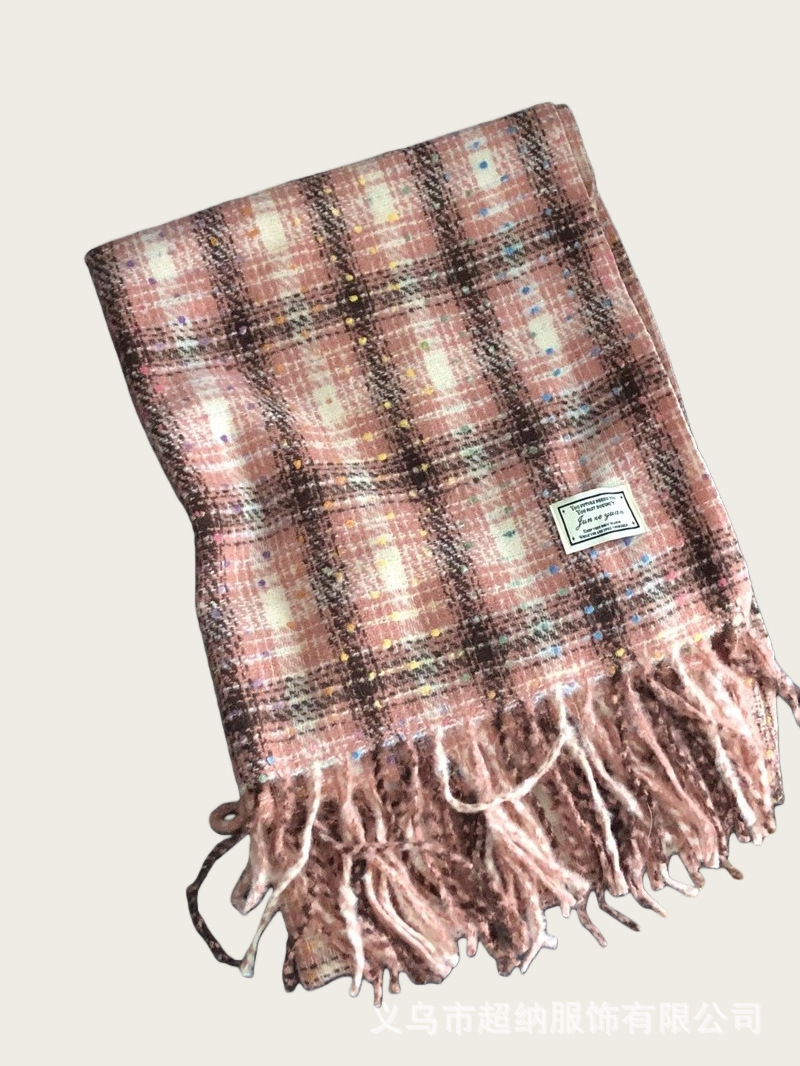 Invierno nuevo bufandas a cuadros de cachemira suave pegajosa flange collar retro grueso calentamiento al por mayor