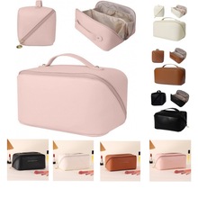 亚马逊pu便捷化妆包旅行收纳包大容量洗漱包手提高颜值枕头化妆包