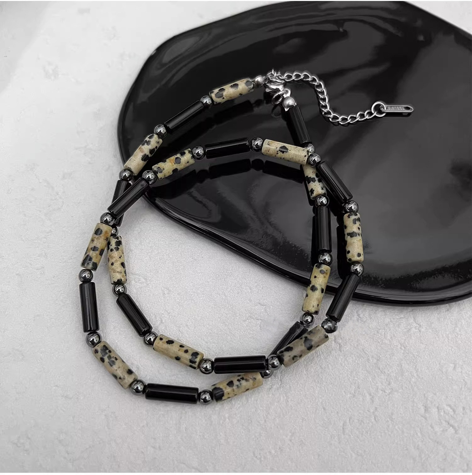 Natural Stone Beaded Necklace For Men Trendy Niche Style Accessory_voghion.com