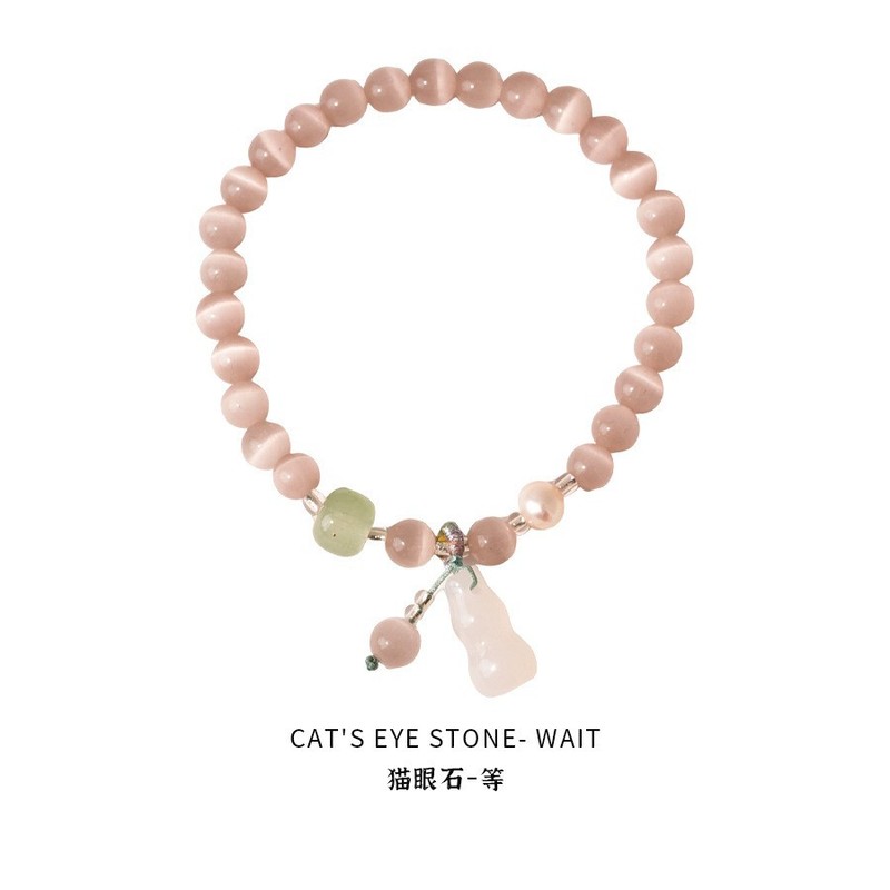 Hanluo~アクアマリンビーズプルブレスレット、ファッショナブルなニッチで絶妙な気質のブレスレット、軽い高級感、ハイエンドで多用途なハンドアクセサリー|undefined